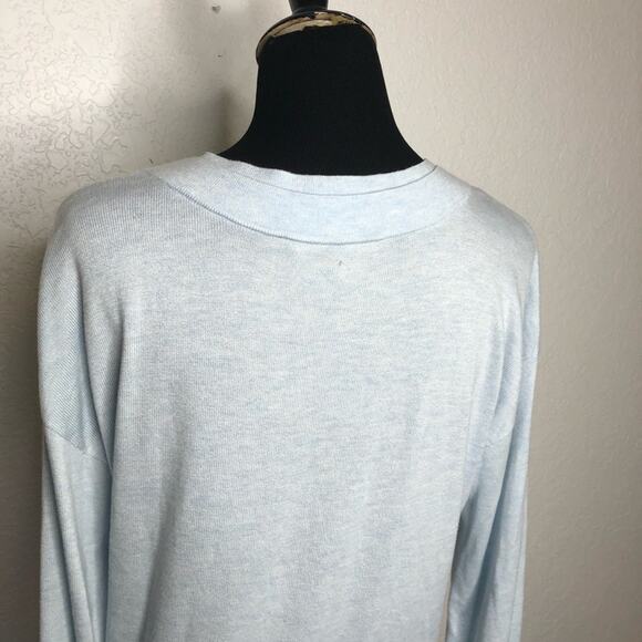 WHBM light blue deep v neck wool blend sweater size Medium - Picture 11 of 13